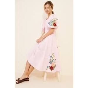 Fanm Mon $379 XL Maude Embroidered Midi Dress